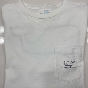 Vineyard Vines Boys Long Sleeve T-shirt, White & Navy, Size XL (18)